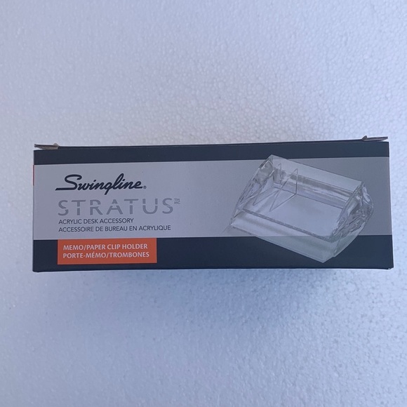 Swingline Stratus Acrylic Memo & Clip Holder Clear - Picture 1 of 10
